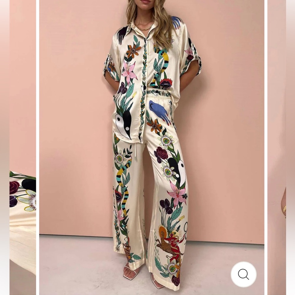 Silk 2 piece floral outfit